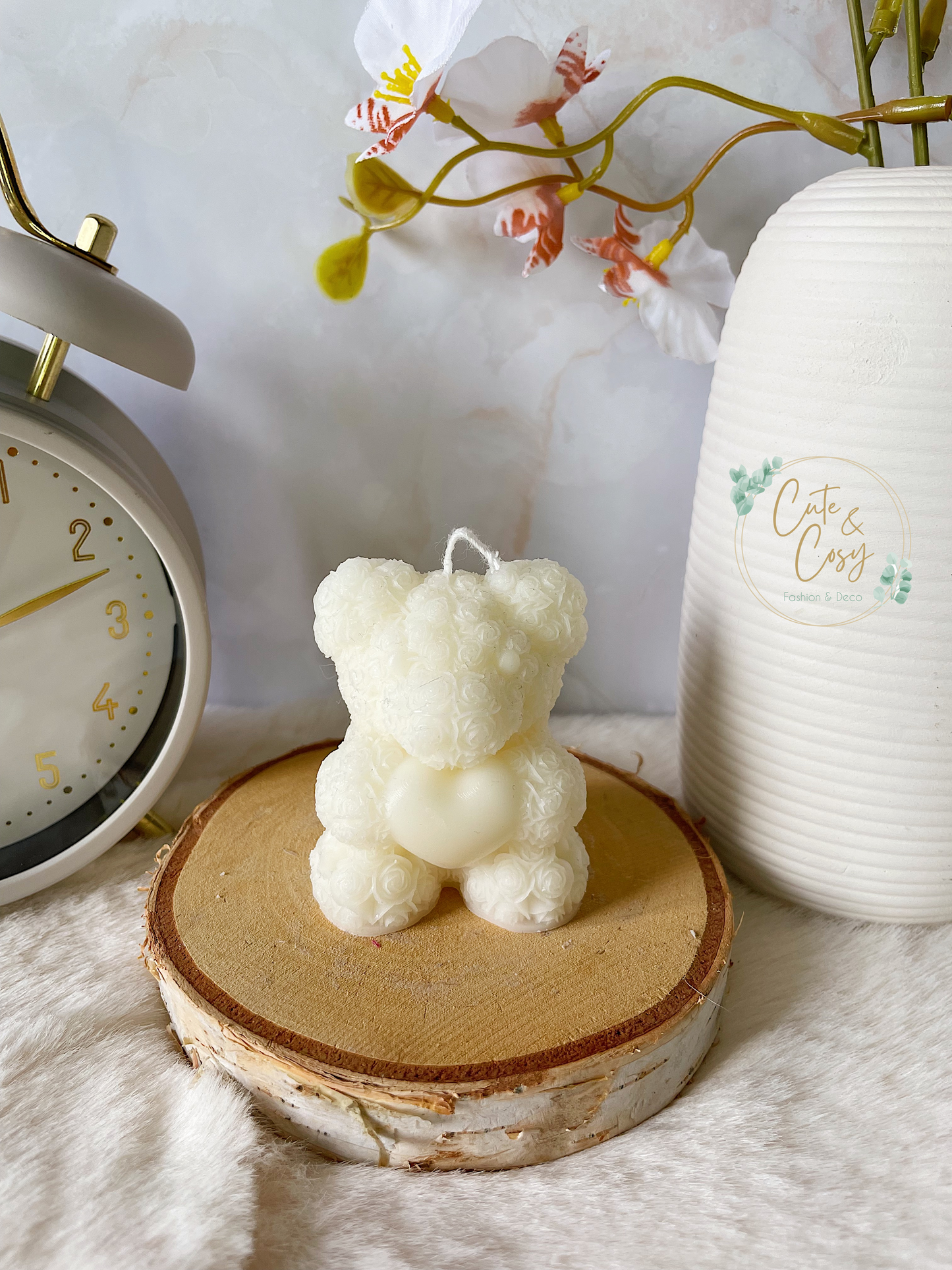 The Mini Rose Teddy Bear Candle